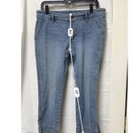 Lee 001-004 Jeans Size 13/14 Women Capri Blue Flap Pocket Detail Stretch Photo 3