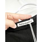 Reformation Belmont Black Ribbed Knit Gathered 3/4 Sleeve Midi Dress Size M NWT Photo 5