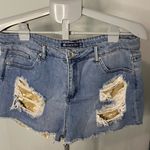 Gold sequin pockets jean shorts size‎ 30 Blue Photo 3