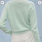 Brandy Melville  Leigh Mint Pastel Green V Neck Ribbed Sweater OS Photo 1