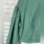 ZARA  Cropped Drop Shoulder Long Sleeve Top Washed Green-Small Photo 1