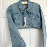 ZARA jacket denim jeans cropped short button up Photo 7