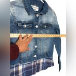 Wallflower Blue Denim Jacket with Plaid Accents,Size M Size M Photo 9