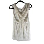 Calvin Klein Swimwear Crochet Striped Hooded Tunic Swim Cover-Up White S/M Photo 3