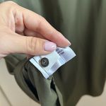 Orvis  Women’s L Army Green Button Down Utility Drawstring Waist Short Dress Photo 6