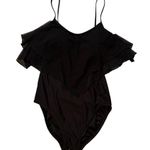 Longitude NWOT, Black Ruffle One Piece Swimsuit, Sz 10 Photo 6