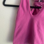 Happily Grey‎ Ribbed Tank Top Cropped Tie Back Hot Pink Casual Size Photo 4