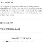 NWT Odd Muse London Gold The Ultimate Muse Bow Detail Mini Dress (removable bow) Size M Photo 3