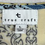 True Craft  Multicolor Patchwork Mini Dress tunic L v-neck flowy flutter sleeve Photo 1