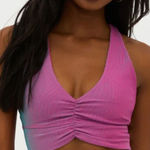 Beach Riot  Mindy Sports Bra In Sorbet Two Tone Iridescent Rouched Size L Photo 0