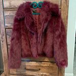 Riley & James Plush Burgundy Faux Fur Jacket Photo 0