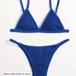 SheIn Blue Ribbed Bikini Set Photo 1