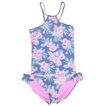 SO  Tropical Floral Bikini Set in Pink and Blue Photo 4