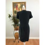 Patrick Formal Dress Women's Sz 6 Black Floral Beaded Sequin Back Zip 100% Silk Photo 2