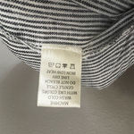 Max Studio  Vertical Striped Crop Pants Sz Large Gray White Linen Blend Straight Photo 8