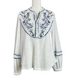 Urban Outfitters Free People Western Bohemian Sundance Kid Embroidered Pearl Snap Henley Top M L Photo 3