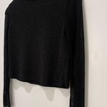 ZARA Metallic Black Semi See Thru Crop Sweater S Photo 5