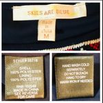 Skies Are Blue  Embroidered Mesh Blouse  Long sleeve Navy Blue and Red Top M Photo 8