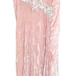 Vintage Crushed Velvet Baby Pink Maxi Dress Size 12 Photo 0