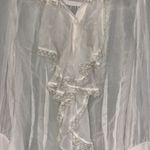 Vintage Elegant Cream Ruffle and Lace Modest Blouse Size 10 Photo 9