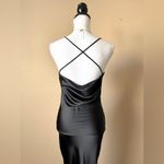 Topshop  | Black Satin Maxi Slip Dress Sz 2 Photo 6