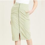 We The Free Free People  corduroy zip front high waisted pencil skirt pale green Photo 1