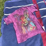 The Mountain 2013  Psychedelic Cat Tie Dye T Shirt Purple Photo 0