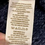 Free People  Navy Blue Open Weave Oversized Angora Blend Fisherman Sweater Small Photo 6