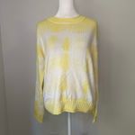 Elizabeth and James yellow & white tie-dye knit sweater size M Photo 2