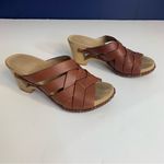 Dansko  Tory Brown Leather‎ Cut Out Silhouette Strappy Wedge Sandals Size 37 Photo 3