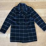 Madewell - Hollis Double Breasted Windowpane Plaid Coat in Black & Gray Photo 0