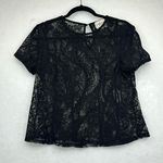 Pen Paper black lace pull over blouse Photo 0