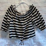 Who What Wear lightweight cotton off the shoulder striped tie waist XL puffy Photo 0
