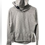 Athleta Spacedye Hoodie Women's X Small White Heather Mock Neck Side Zippers Photo 0