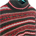 Yarnworks Vintage  Women’s Fair isle Black Wool Blend Sweater Large Tunic Length Photo 1