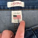 Vibrant Miu Blue Distressed Bell Bottoms Jeans Photo 4