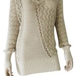 Cache Peek A Boo Metallic Kissed Knit Double V Tie Back Silk Blend Top NWT $118 Photo 2