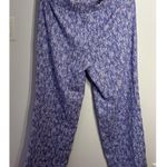Land ‘n Sea Pants Purple/White Patterned Wide Leg Pull On Linen Blend Medium Photo 1
