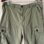 ZARA  Olive Green Cropped Raw Hem Cargo Pants Size 10 Photo 2