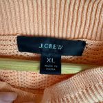 J.Crew Cotton Knit Sweater Sz XL Peach Ruffle Mock Neck Long Sleeve Coastal Photo 3