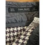 ZARA White Burgundy Houndstooth Tweed A-line Mini Winter Skirt sz small dark aca Photo 2