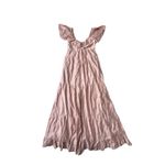 Baltic Born NWT Agatha Maxi Dress Womens Small Mauve Tie Front Smocked Tiered Photo 2