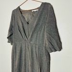 Trina Turk  Women's Grey V-Neckline Short Sleeve Ruched Mini Dress Size 14 Photo 2