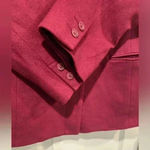 VTG L.L. Bean Cashmere Wool Lined Wine Blazer Pea Coat Button Down 80s Size 14P Pink Photo 4