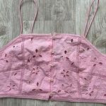 ZARA  | Women's Floral Embroidered Square Neck Crop Top | Small Photo 0