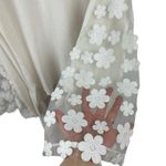 French Connection White Caballo Floral Lace Sheer Sleeve Sweater Pullover New M Photo 7