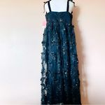 Arula Black & Gold Floral Appliqué Sequin Shimmer Sleeveless Maxi Dress. Size 1X Photo 4