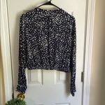 Free People Navy and White Speckled Blouse Photo 4