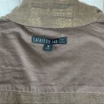 Lafayette 148 New York metallic gold brown long sleeve linen blazer jack… Size 10 Photo 9
