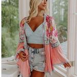 Impressions  Online Boutique NWT Kiss Me in the Meadow Pink Top Cardigan M Photo 0